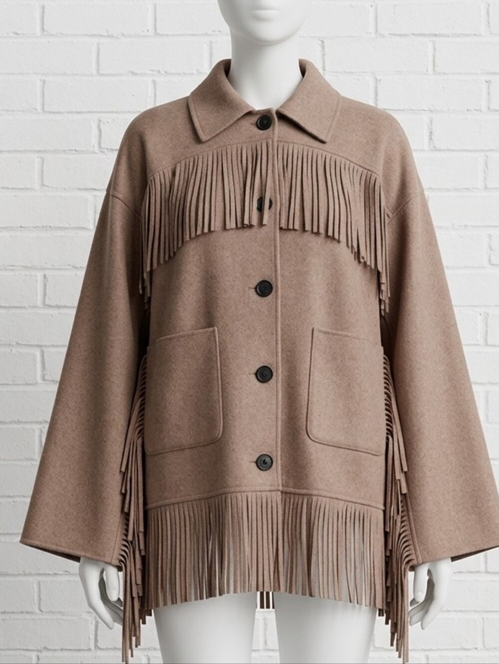 Maje Grinchi fringed wool jacket
